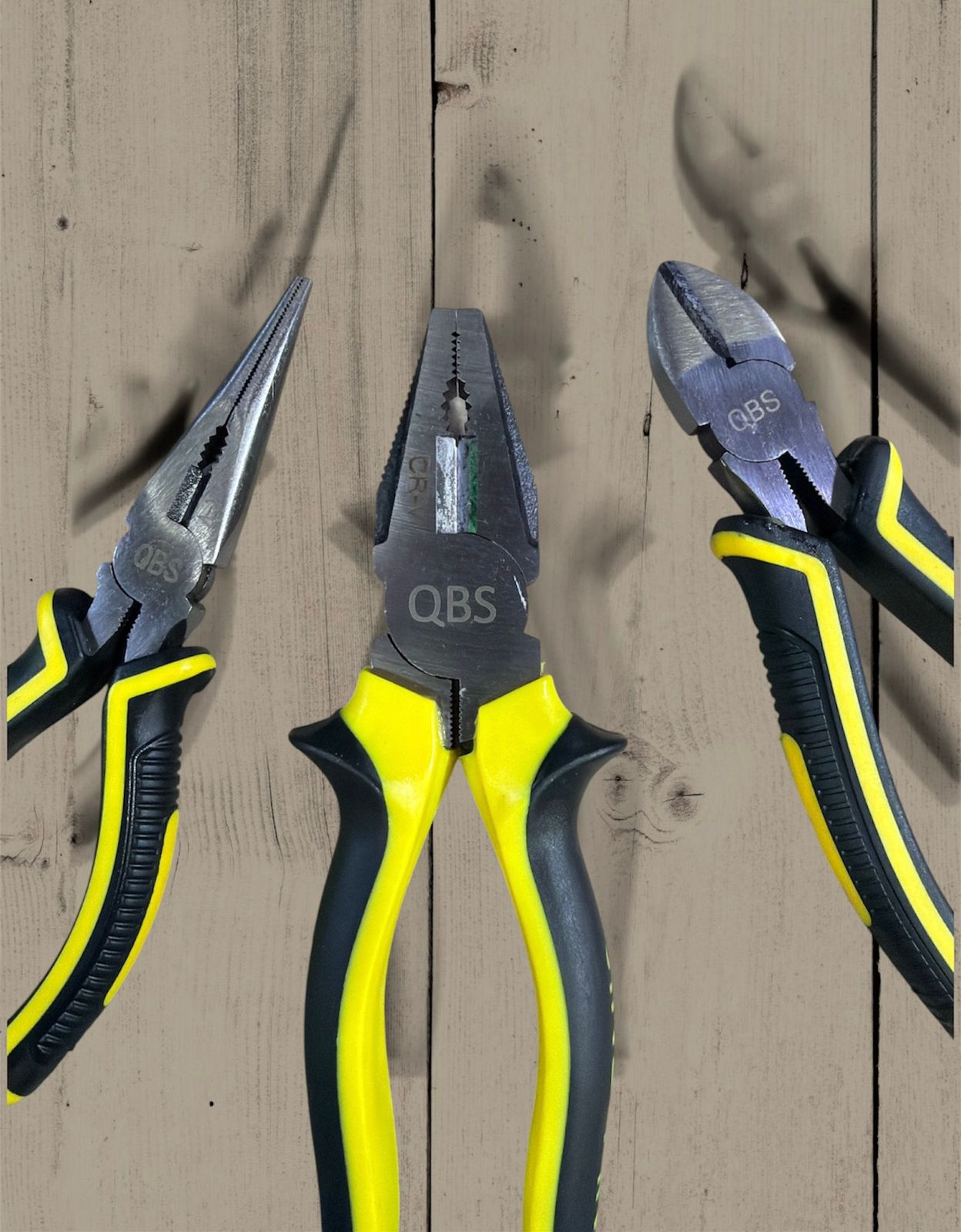 QBS Yellow & Black Long-Nose Pliers